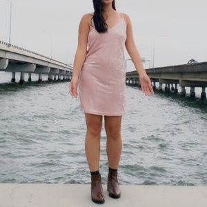 GLASSONS Pink Velvet Dress